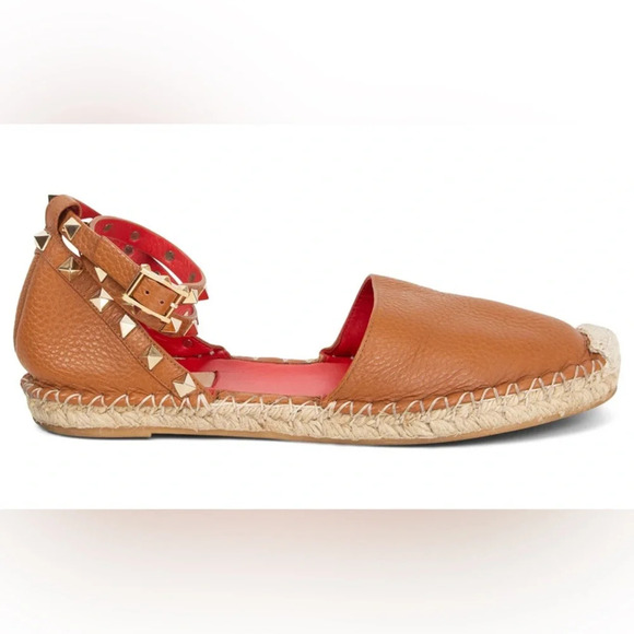 Valentino Double Wrap Leather Espadrilles Camel Size EU 40/US 10 - Picture 1 of 10